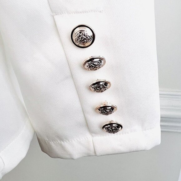 *New* Koandaily Black & White Faces Art Deco Wearable Art Blazer Jacket Sz Small - Picture 7 of 11